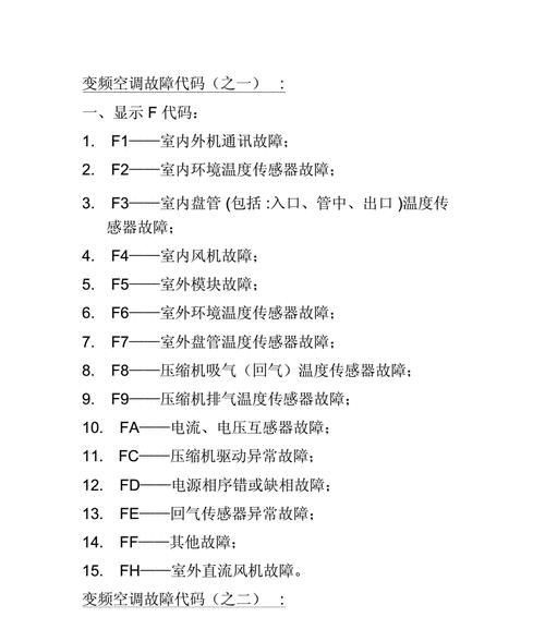 三洋空调常见故障代码及解决方法（了解三洋空调常见故障代码）